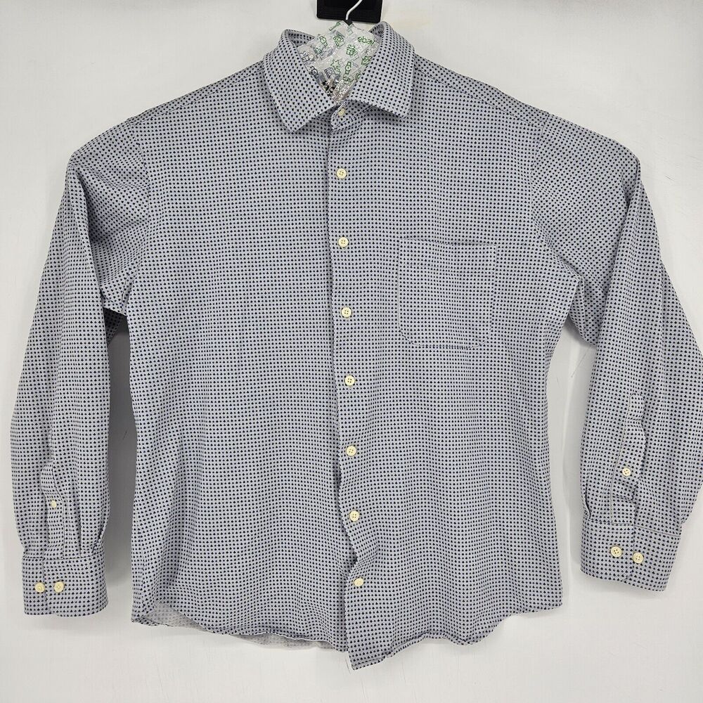 Peter Millar Shirt Mens Large Spades & Clubs All Over Button Up Long Sleeve L‎